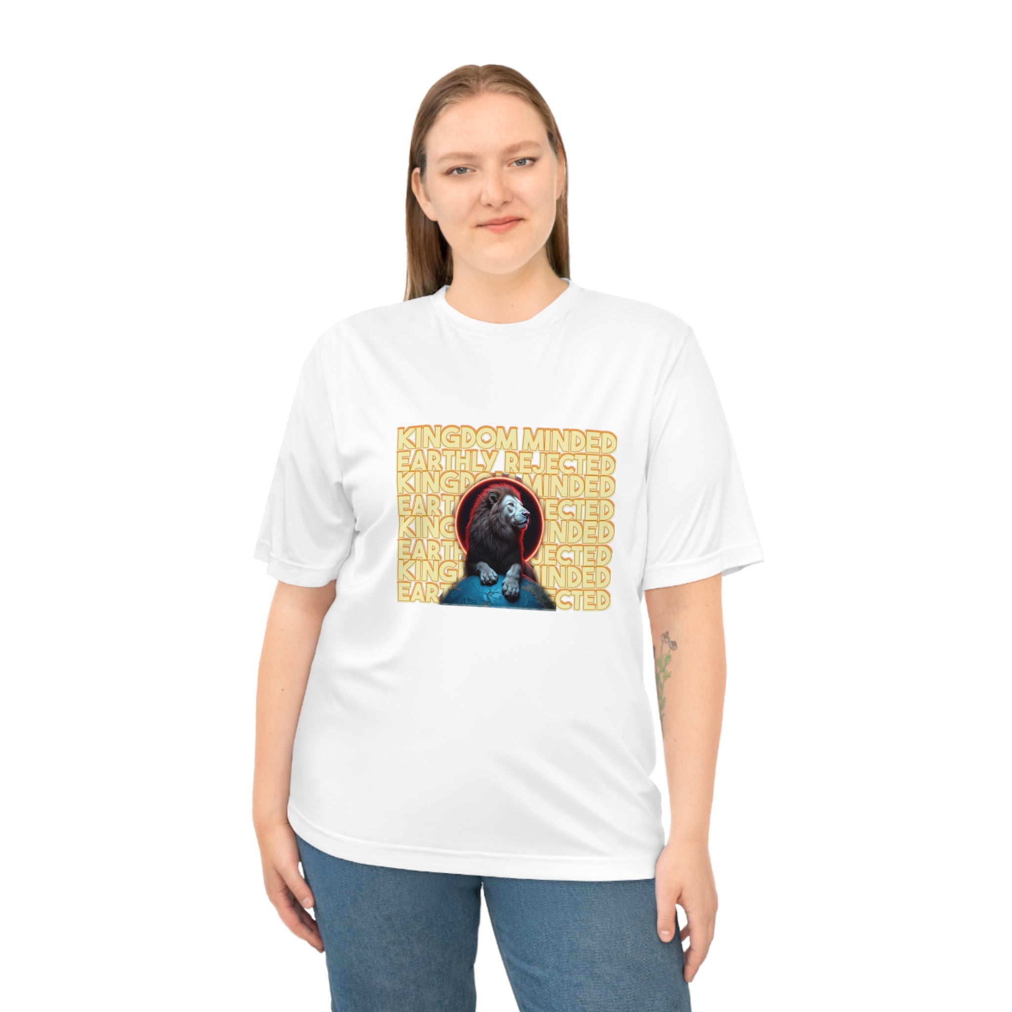 Unisex Kingdom Minded Performance T-Shirt - Earthly Reflected Design